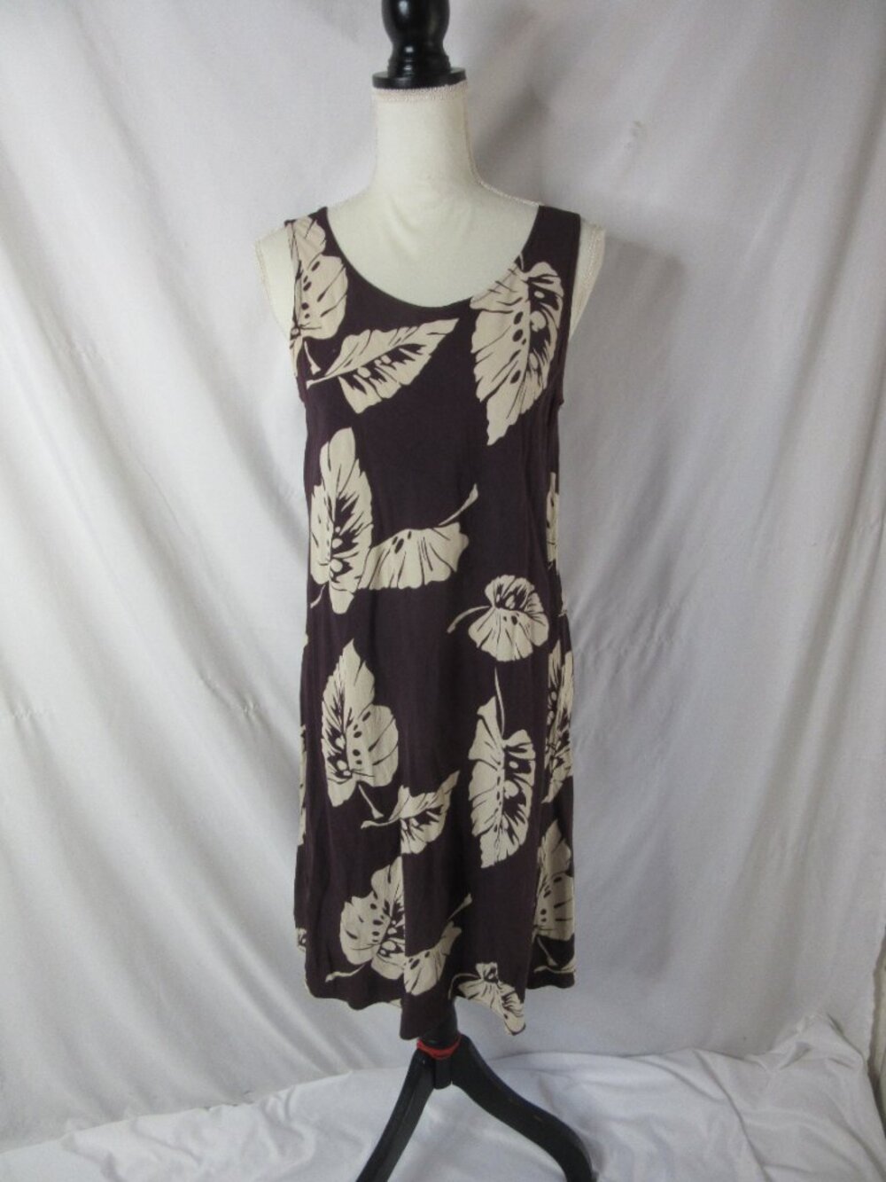 Tori Richard Honolulu Dress Vintage Hawaiian Aloha Dress Brown Tan Size Large